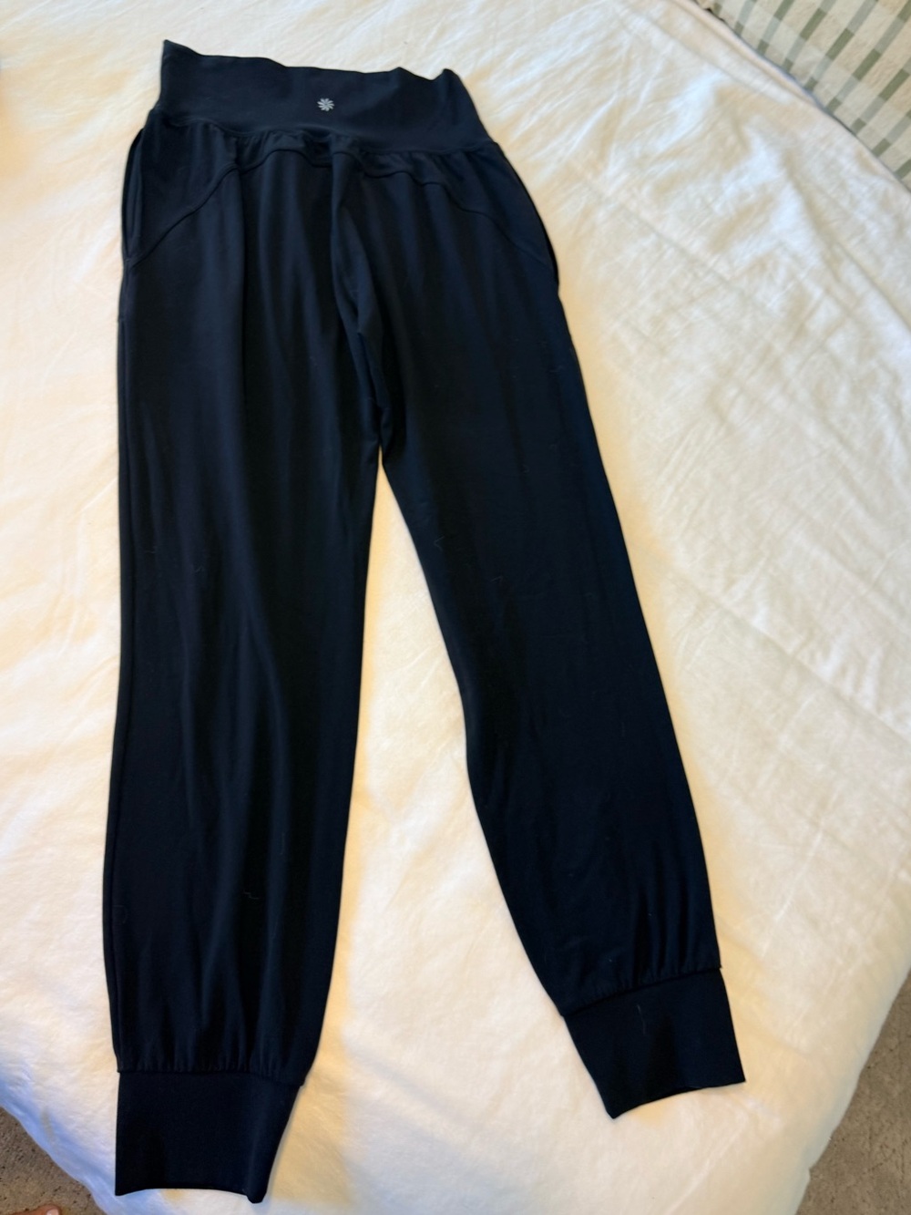 Athleta Black Salutation Jogger with Logo Waistband